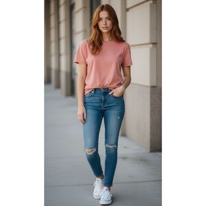 Short Sleeve Crew Neck T-Shirt - Coral/Terracotta